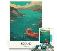 Rompecabezas para Adultos de 1000 Piezas, Isla Kodiak, Alaska, Juegos Familiares, análisis y lógica, para Fortalecer el Amor en Pareja 38x26cm