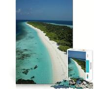 Rompecabezas para Adultos de 1000 Piezas Isla Tropical, Playa, Arte de Bordes precisos, Juguete Creativo, Juego para Pasar un rato Agradable, Pieza de Arte navideña (38x26cm)