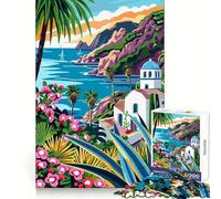 Rompecabezas para Adultos de 1000 Piezas,Italia,Islas Eolias,Arte Minimalista,Ajuste, Juego Mental,Regalo,Juego fácil,decoración de cumpleaños,Regalo 38x52cm