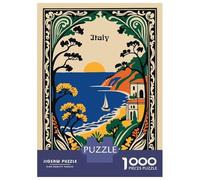 Rompecabezas para Adultos De 1000 Piezas Italy Coastal Landscape Art Nouveau Rompecabezas para Adultos Juego Práctico Difícil Difícil Cumpleaños Y Navidad 52x38cm/1000pcs