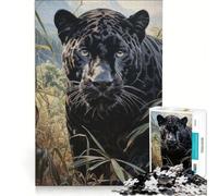 Rompecabezas para Adultos de 1000 Piezas Jaguar al acecho Juguetes para armar interacción Entre Padres e Hijos cumpleaños y Navidad 38x26cm
