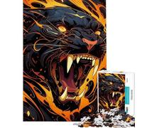 Rompecabezas para Adultos de 1000 Piezas Jaguar Furia Indomable Rompecabezas para Adultos Juguetes antiestrés Difícil Regalo de cumpleaños Regalos (tamaño 38x26cm)
