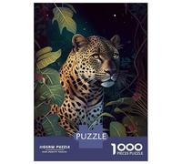 Rompecabezas para Adultos De 1000 Piezas Jaguar Jungle Animal Face Rompecabezas para Adolescentes Juguetes Antiestrés Desafío Difícil Cumpleaños 38x26cm/1000pcs
