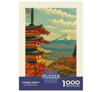 Rompecabezas para Adultos De 1000 Piezas Japan Landscape with Pagoda and Mountain Rompecabezas para Adolescentes Juego Práctico Desafío Difícil Juego Desafiante Regalos 52x38cm/1000pcs