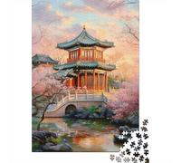 Rompecabezas para Adultos De 1000 Piezas Japanese Garden Pagoda Rompecabezas para Adultos Juegos Relajantes Decoración De Pared Cumpleaños Y Navidad 70x50cm/1000pcs
