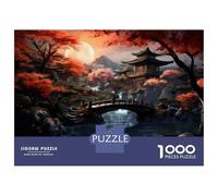 Rompecabezas para Adultos De 1000 Piezas Japanese Garden with Bridge Rompecabezas para Adultos Juego De Ingenio Regalo De Cumpleaños Desafío Educativo 70x50cm/1000pcs