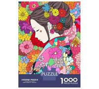 Rompecabezas para Adultos De 1000 Piezas Japanese Kimono Girl Zen Rompecabezas para Adultos Juegos Relajantes Desafío Difícil Actividades Divertidas En Casa 38x26cm/1000pcs