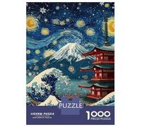 Rompecabezas para Adultos De 1000 Piezas Japanese Landscape Van Gogh Style Rompecabezas para Adultos Juegos Relajantes Decoración Cumpleaños 38x26cm/1000pcs