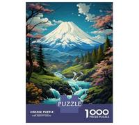 Rompecabezas para Adultos De 1000 Piezas Japanese Mountain Landscape with Waterfall Rompecabezas para Adultos: Juegos Prácticos De Análisis Y Lógica, Regalos para Amigos Y Familiares 38x26cm/1000pcs