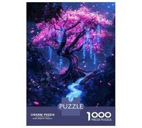 Rompecabezas para Adultos De 1000 Piezas Japanese Pink Flowers Tree Rompecabezas para Adultos Juego De Ingenio Patrón De Ensamblaje Regalos para Amigos Y Familiares 52x38cm/1000pcs
