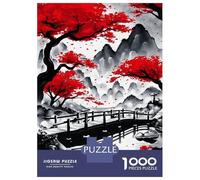 Rompecabezas para Adultos De 1000 Piezas Japanese River Ink Wash Rompecabezas para Adultos Juegos Divertidos Decoración 52x38cm/1000pcs