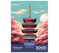 Rompecabezas para Adultos De 1000 Piezas Japanese Temple Sakura Art Rompecabezas para Adultos Juguetes Antiestrés Aliviador del Estrés Regalos De Cumpleaños Y Únicos 70x50cm/1000pcs