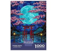 Rompecabezas para Adultos De 1000 Piezas Japanese Torii Gate Stained Glass Rompecabezas para Adolescentes Juegos Familiares Ensamblaje De Patrones Actividades Divertidas En Casa 38x26cm/1000pcs