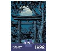 Rompecabezas para Adultos De 1000 Piezas Japanese Torii Gate Under Moonlight Rompecabezas para Adultos Juego De Ingenio para La Diversión Familiar Actividades Divertidas En Casa, 38x26cm/1000pcs