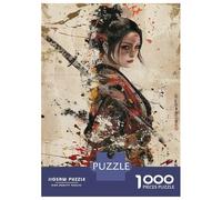 Rompecabezas para Adultos De 1000 Piezas Japanese Warrior Woman Art Print Rompecabezas para Adolescentes Juegos Relajantes Pero Divertidos Y Humorísticos Desafiantes De Completar 38x26cm/1000pcs
