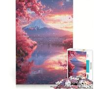 Rompecabezas para Adultos de 1000 Piezas, Japón, Monte Fuji, Sakura, Juegos relajantes, interacción Entre Padres e Hijos, colección de Artistas, Bellas Artes 50x75cm