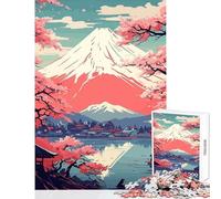 Rompecabezas para Adultos de 1000 Piezas Japón río Pueblo Fuji Juguete Educativo Grandes Regalos y Juguetes Juegos educativos interacción Entre Padres e Hijos tamaño 38x26cm