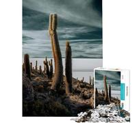 Rompecabezas para Adultos de 1000 Piezas Jardín de Cactus en el Salar de Uyuni Juego Educativo Juguetes adictivos para Cultivar la Paciencia Regalos para Mujeres y Hombres Decoración de Pared