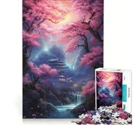 Rompecabezas para Adultos de 1000 Piezas: Jardín japonés de fantasía, Juego práctico, Ideal para Pasar el Tiempo en casa, con póster y Hoja de Preguntas a Juego 50x75cm