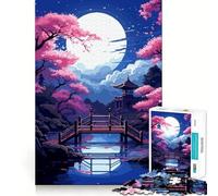 Rompecabezas para Adultos de 1000 Piezas,Jardín japonés,Zen,Pixel Art,Corte Premium,Juego de Habilidad Mental,Diversión sin Esfuerzo,Arte de Pared navideño (50x75cm)