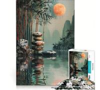 Rompecabezas para Adultos de 1000 Piezas Jardín Zen Luna Juego Interactivo Ideal para la interacción Entre Padres e Hijos cumpleaños y Navidad 38x52cm