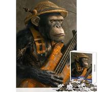 Rompecabezas para Adultos de 1000 Piezas Jazz Ape Vibes Juguetes antiestrés Regalos geniales y Juegos de ingenio con póster y Hoja de Trivia a Juego tamaño 38x52cm