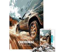 Rompecabezas para Adultos de 1000 Piezas Jeep Cherokee Todoterreno Diversión en casa Actividades para Mejorar la Memoria Juguetes antiestrés para Mayores de 14 años (38x26cm)