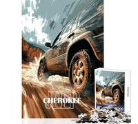 Rompecabezas para Adultos de 1000 Piezas Jeep Cherokee Todoterreno Juguetes de Bricolaje Regalo de cumpleaños Juegos de relajación con Piezas Totalmente entrelazadas de Formas aleatorias 50x75cm