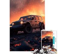 Rompecabezas para Adultos de 1000 Piezas Jeep Rubicon Aventura Todoterreno Juego Imposible Juguetes educativos de Aprendizaje Regalos de Amigo Invisible para la diversión Familiar (Tamaño 50x75cm)