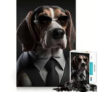 Rompecabezas para Adultos de 1000 Piezas Jefe de la Mafia Beagle,Corte preciso,Divertido Juego Mental,Regalo para Relajarse,Tiempo de diversión,Arte de Pared navideño (50x75cm)