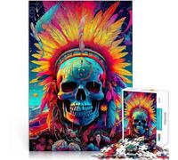 Rompecabezas para Adultos de 1000 Piezas Jefe Skull Hecho de cartón para y a Partir de 14 años Interesante reducción del estrés Regalos para Amigos y Familiares tamaño:38x52cm