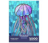 Rompecabezas para Adultos De 1000 Piezas Jellyfish in Blue Water Rompecabezas para Adolescentes Juego Familiar Carrera De Velocidad Manual Cumpleaños 38x26cm/1000pcs