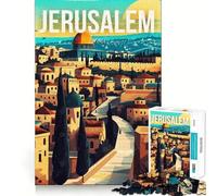 Rompecabezas para Adultos de 1000 Piezas Jerusalén,Israel Viaje Arte de Borde Exacto Ejercicio Mental Juego Divertido y Tranquilo Actividad de cumpleaños (50x75cm)