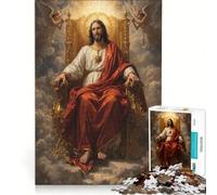 Rompecabezas para Adultos de 1000 Piezas Jesucristo EL Rey Eterno, decoración de Pared, Adorno Perfecto, cumpleaños 38x52cm