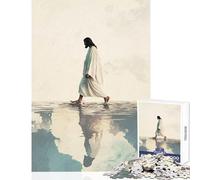 Rompecabezas para adultos de 1000 piezas Jesús caminando sobre el agua juguetes antiestrés obras de arte regalo juegos divertidos con piezas totalmente entrelazadas de formas aleatorias tamaño 50x75cm