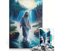 Rompecabezas para Adultos de 1000 Piezas Jesús Caminando sobre el Agua un Juego de ingenio desafiante Ideal para Regalar a Amigos y Familiares 38x52cm