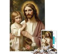 Rompecabezas para Adultos de 1000 Piezas Jesús y el Niño Actividades Divertidas para Disfrutar en casa Durante Las Vacaciones Juegos Divertidos para niños y jóvenes a Partir de 14 años (50x75cm)