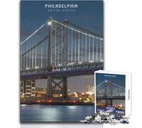 Rompecabezas para Adultos de 1000 Piezas, Juego de desafío único de Filadelfia, Actividades Familiares, Ideas de Regalo, tamaño 38x52cm