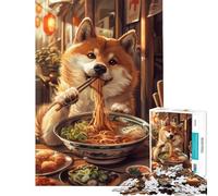 Rompecabezas para Adultos de 1000 Piezas Juego de la Familia Ramen Shiba Inu Juguetes educativos para Aprender Un Gran Regalo para Jugar y Mejorar la Memoria (Tamaño 38x52cm)