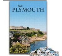 Rompecabezas para Adultos de 1000 Piezas, Juego de Preguntas y respuestas sobre Plymouth, Toda la Familia (38x52cm) 1000 Piezas