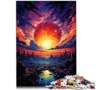 Rompecabezas para adultos de 1000 piezas, juego de rompecabezas colorido en la ciudad al atardecer, ideal como regalo para toda la familia, 19,7 pulgadas x 29,5",