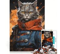 Rompecabezas para Adultos de 1000 Piezas Juego Educativo de Pintura de Gatos Guerreros para divertirse en Familia Oferta Toda la Familia 50x75cm