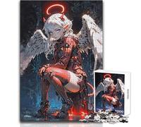 Rompecabezas para Adultos de 1000 Piezas, Juego Educativo Familiar de dualidad angelical, tamaño 38x26cm