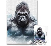 Rompecabezas para Adultos de 1000 Piezas, Juego Educativo Familiar de Gorila Enojado, tamaño 38x26cm