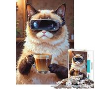 Rompecabezas para Adultos de 1000 Piezas Juego Familiar de café y Realidad Virtual Juguetes desafiantes Gran Regalo para Juegos difíciles (tamaño 50x75cm)