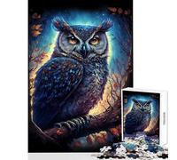 Rompecabezas para Adultos de 1000 Piezas Juego Familiar El Búho Vigilante Nocturno para divertirse en Familia Ideal para la decoración del hogar y para Reducir el estrés (52x38cm)