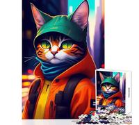 Rompecabezas para Adultos de 1000 Piezas Juego Imposible de Swag Cat decoración Juguete Educativo Actividades Divertidas en casa (52x38cm)