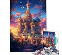 Rompecabezas para Adultos de 1000 Piezas Juego Relajante St Basil's Night Glow Un desafío para la Inteligencia Cerebral Juguetes adictivos Toda la Familia (Tamaño 38x52cm)