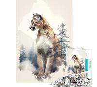 Rompecabezas para Adultos de 1000 Piezas Juegos Familiares Cougar Juguetes adictivos para Cultivar la Paciencia Regalo Divertido Actividades Familiares (tamaño 50x75cm)