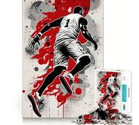 Rompecabezas para Adultos de 1000 Piezas Jugador de Baloncesto en acción,diseño de Corte Fino,Entrenamiento Mental,diversión Relajante,Juego de cumpleaños (38x52cm)